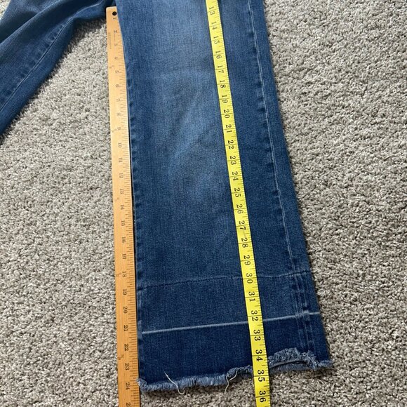 Free People Wide-Leg High-Rise Distressed Hem Jeans Size 25 - Picture 7 of 9